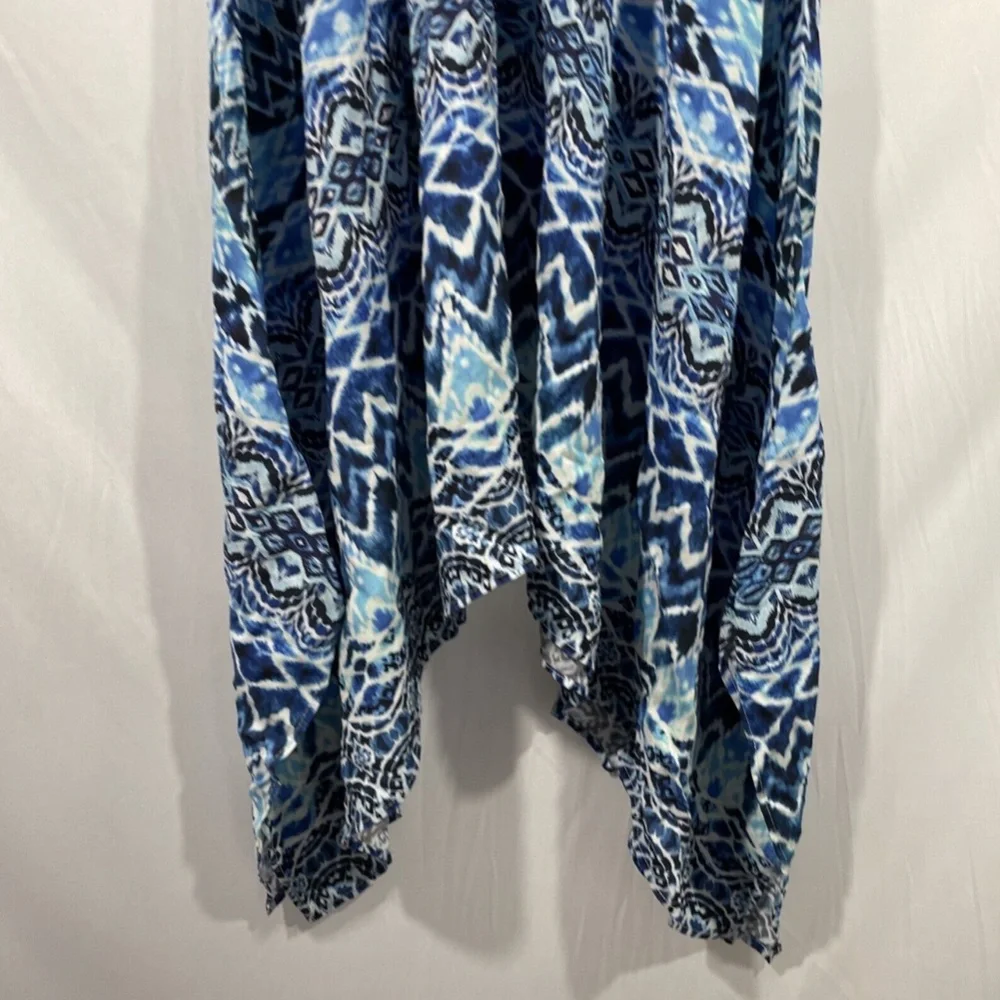 NEW La Blanca‎ [ S/M ] Oasis Ikat Asymmetrical Cover up Dress in Blue - Picture 6 of 12